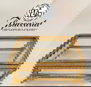 A Baccarat Crystal Bronze Jewelry Box