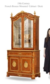 19th Century French Bronze Mounted Desk Cabinet