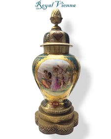 An Austrian Royal Vienna Porcelain Vase, Hallmarked