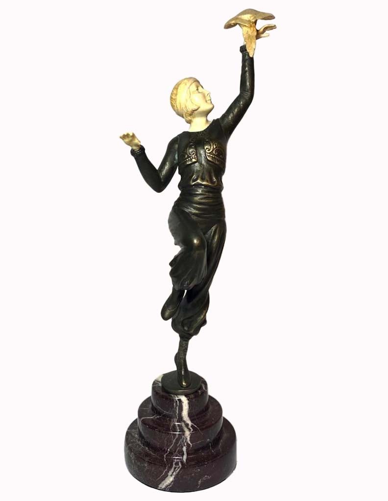 Vintage Art Deco Paul Philippe Bronze On Marble Base: Vintage Art Deco Paul Philippe Bronze On Marble Base. H 15"