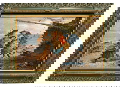 A Late 19th C. Oil On Canvas Painting, Signed