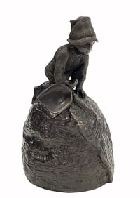 A Russian Bronze sculpted Table Bell, Signed