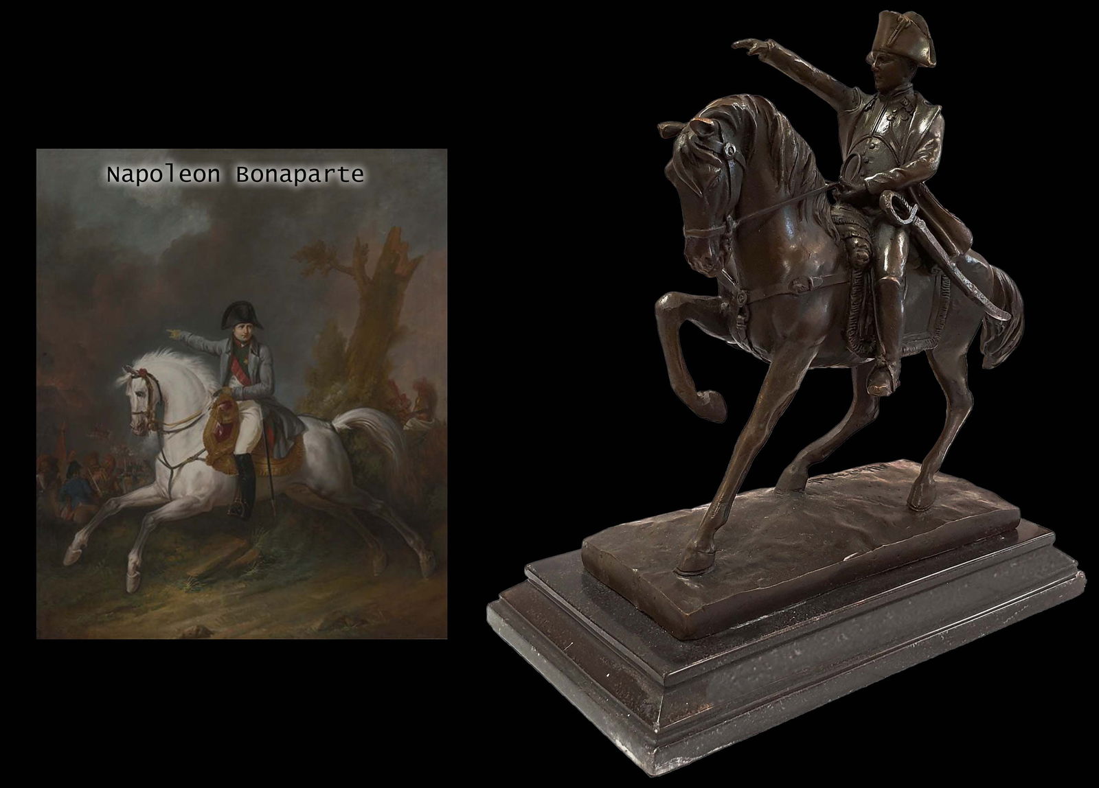 Napoleon Bonaparte On Horse, An Aldo Vitaleh Bronze Figurine Group, Signed (1 of 8)