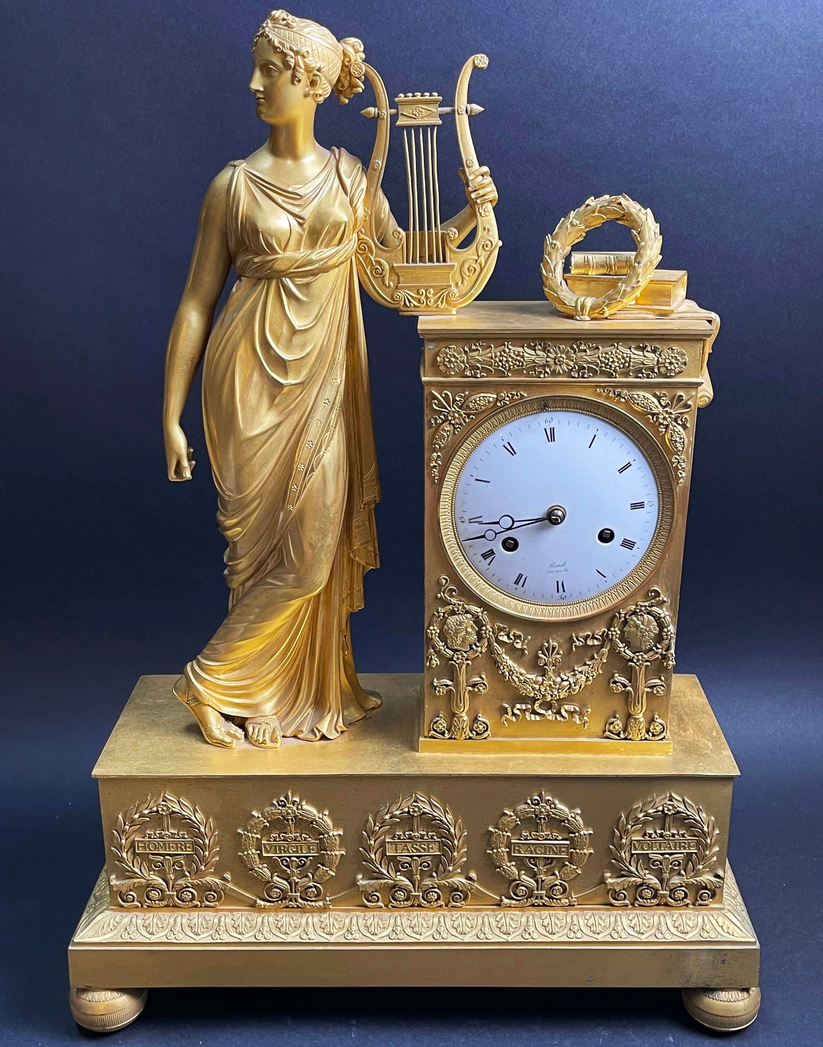 19th Century French Figural Ormolu Bronze Clock - 2