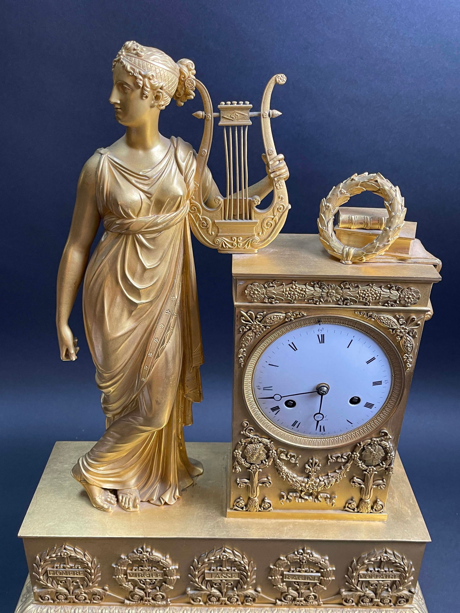 19th Century French Figural Ormolu Bronze Clock - 4