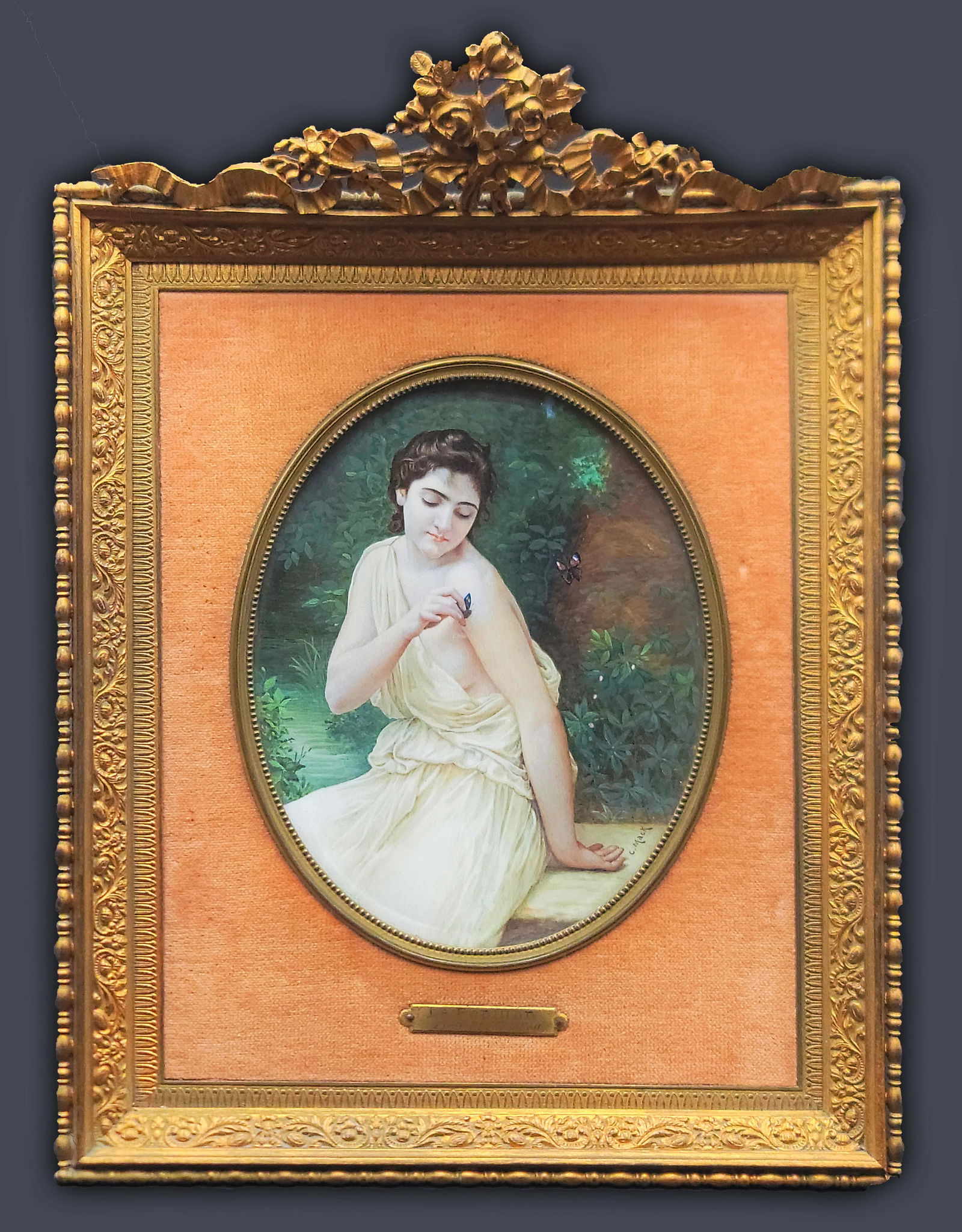 19th C. Watercolor Framed Painting, C.Mack Signed (1 of 8)