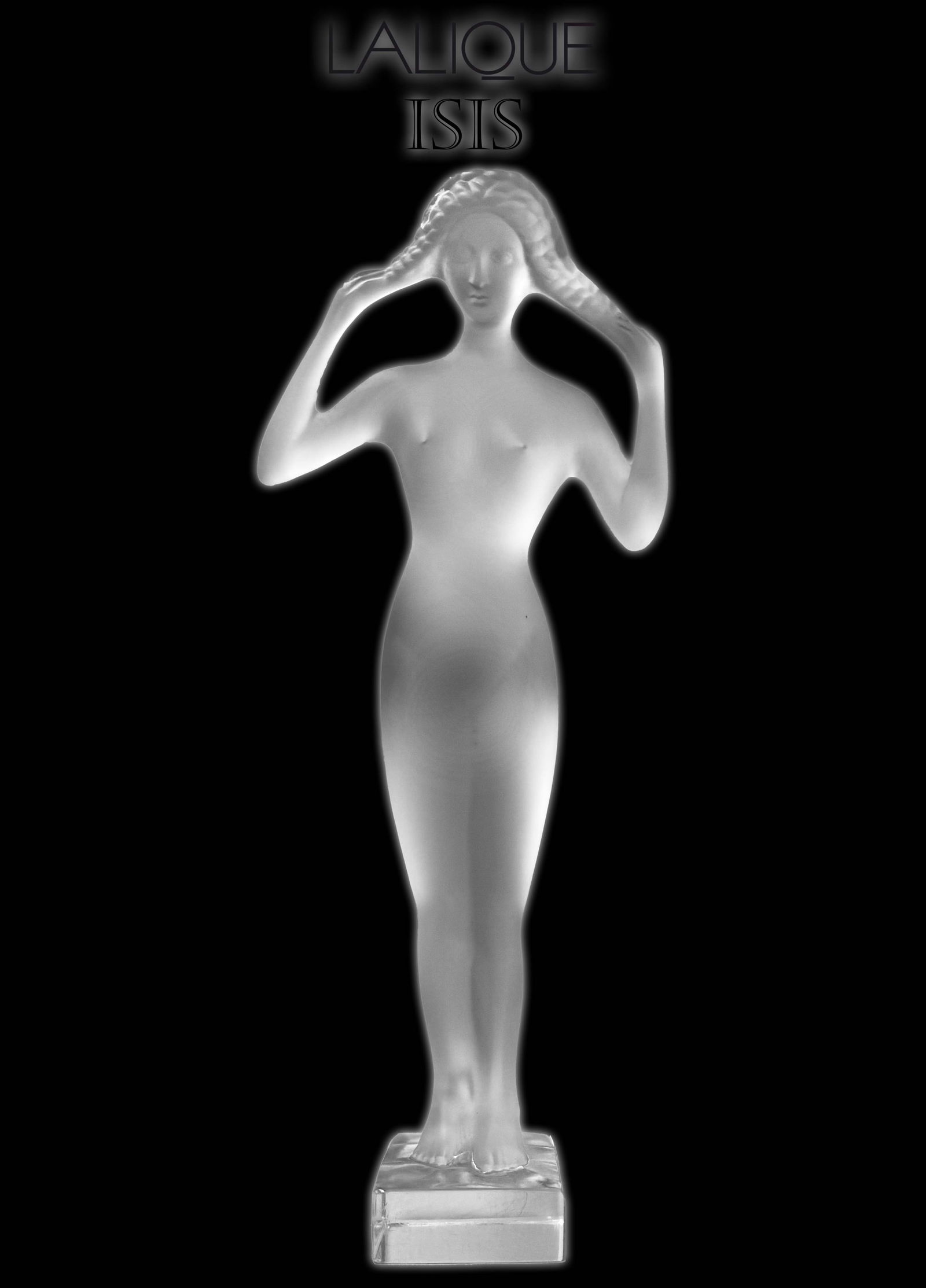 Isis, A Large Vintage LALIQUE Frosted Crystal Figurine, Signed (1 of 9)
