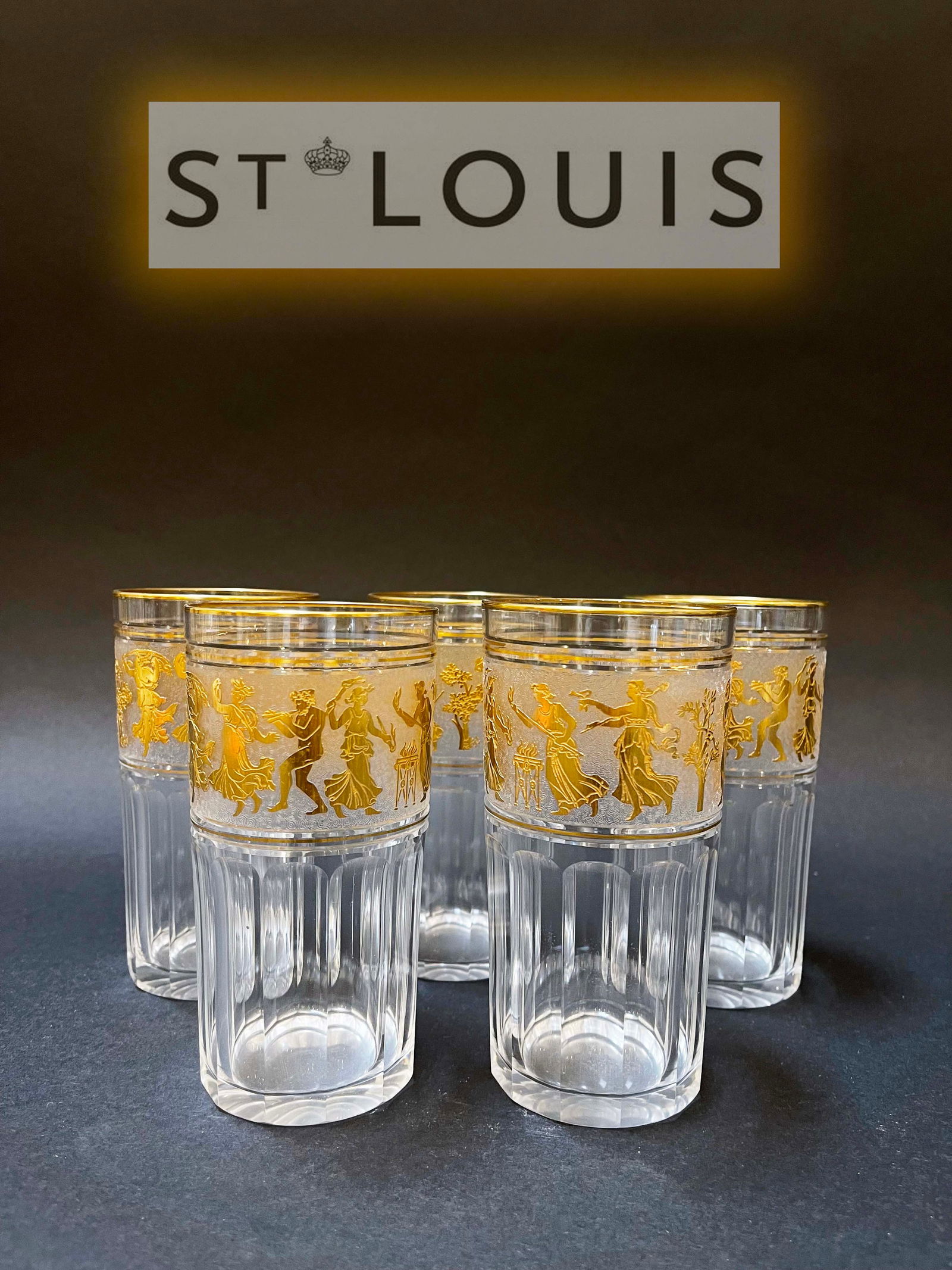 A Set Of Five 19th Century French Saint Louis Wine Glasses (1 of 5)