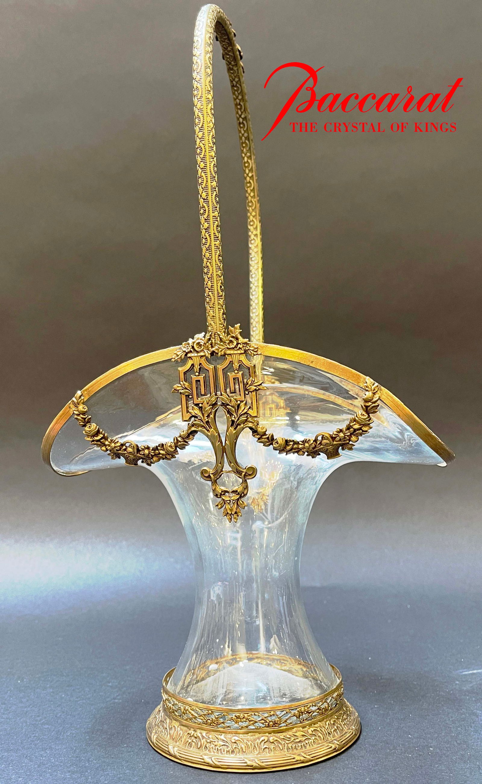 19th Century French Crystal & Bronze Basket/Centerpiece (1 of 10)