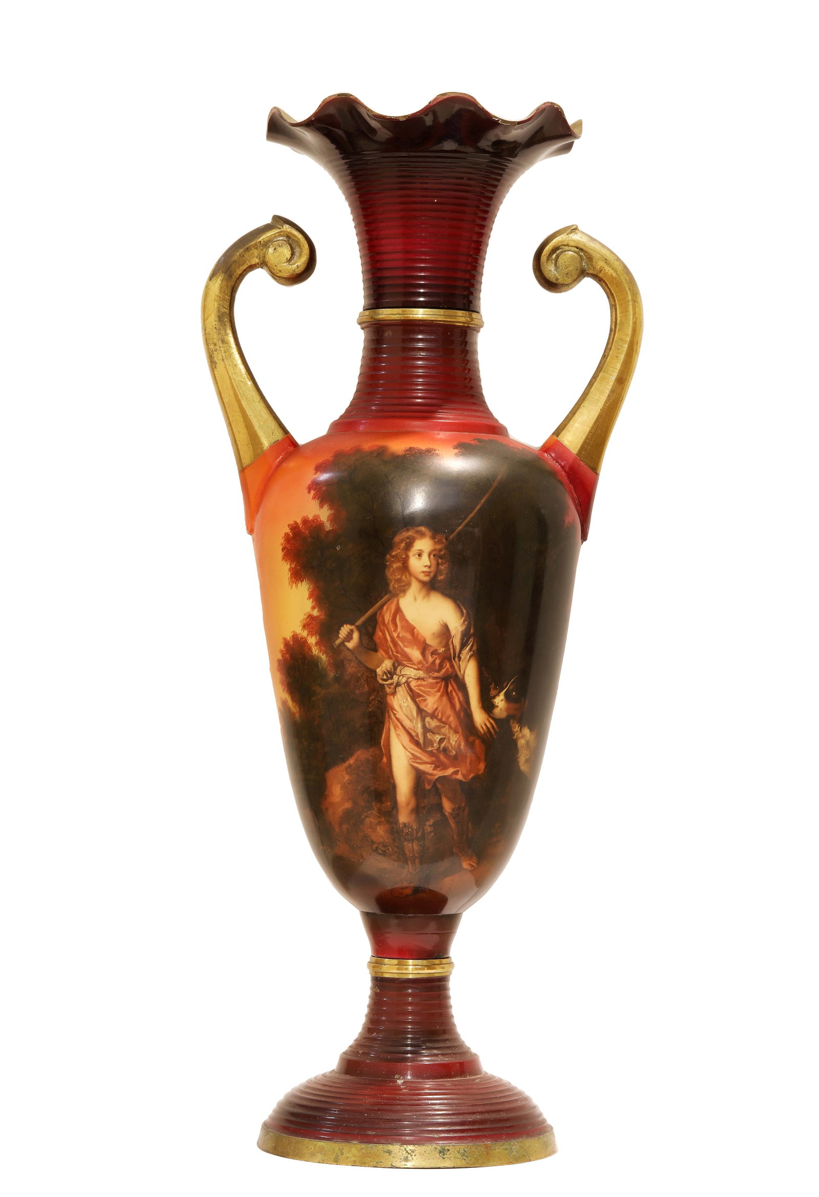 A Large Viennese style Brass Vase (1 of 2)