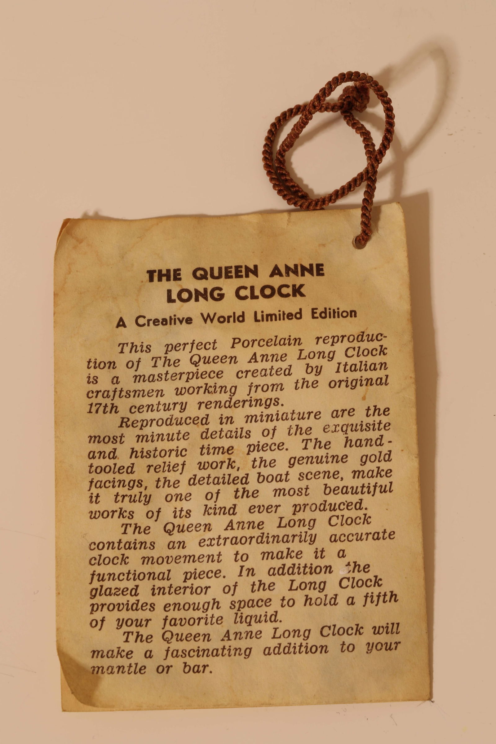 The Queen Anne Stand Clock Lidded Decanter - 5