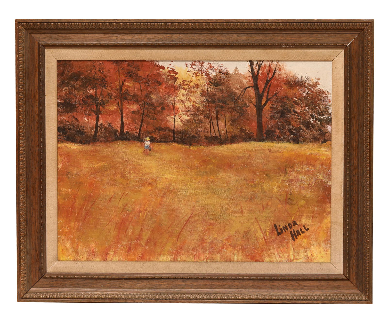 Oil On Canvas Landscape Painting, Linda Hall Signed: Oil On Canvas Landscape Painting Signed By Linda Hall. 30" x 24"