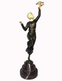Vintage Art Deco Paul Philippe Bronze On Marble Base