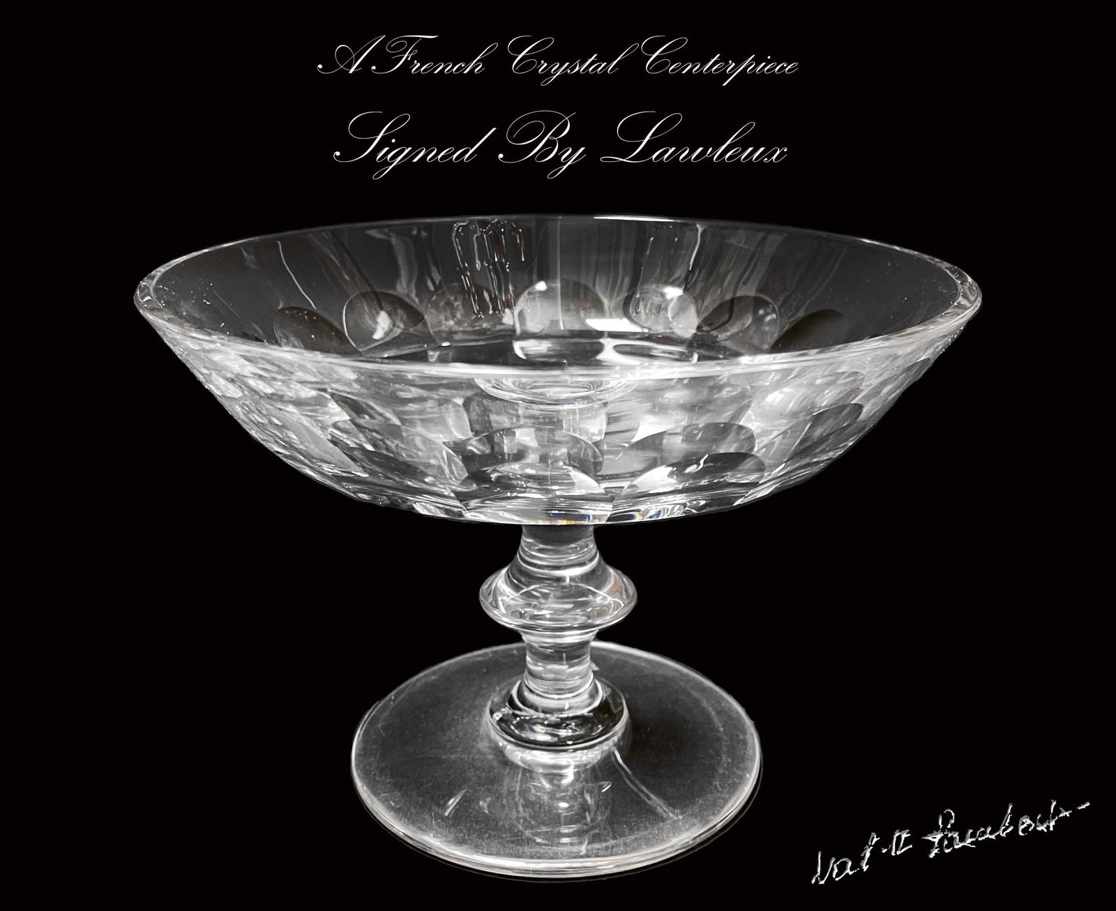 A French Crystal Centerpiece, Signed By Lawleux (1 of 4)