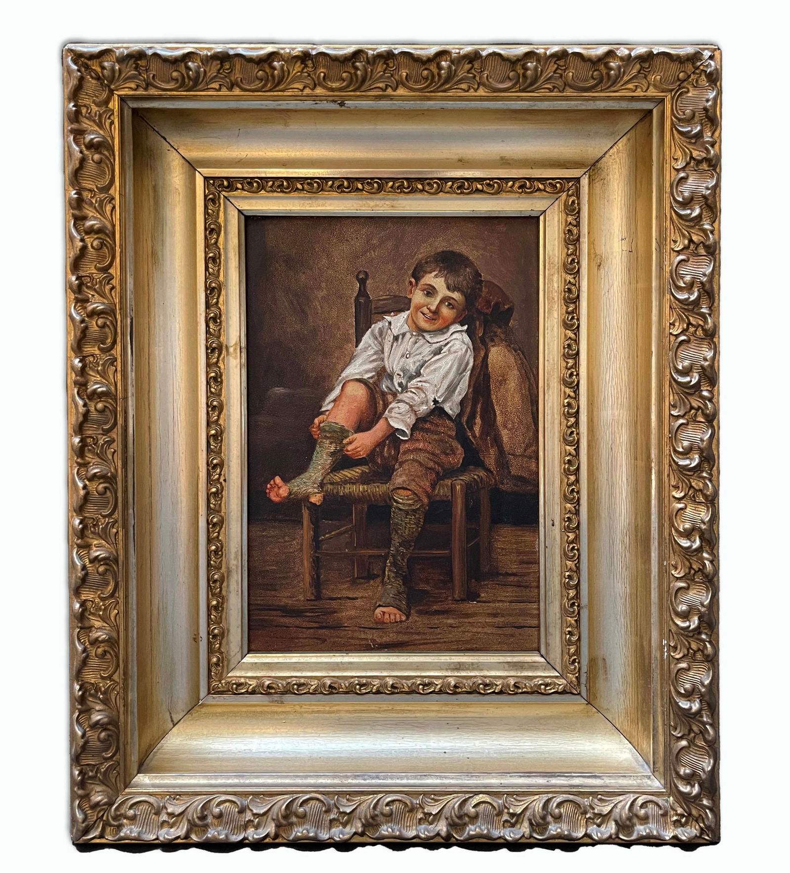 19th Century Oil On Board Framed Painting: 19th Century Oil On Board Framed Painting. Frame: 14.5" x 11.5" x 2.5", Painting: 8.5" x 6"