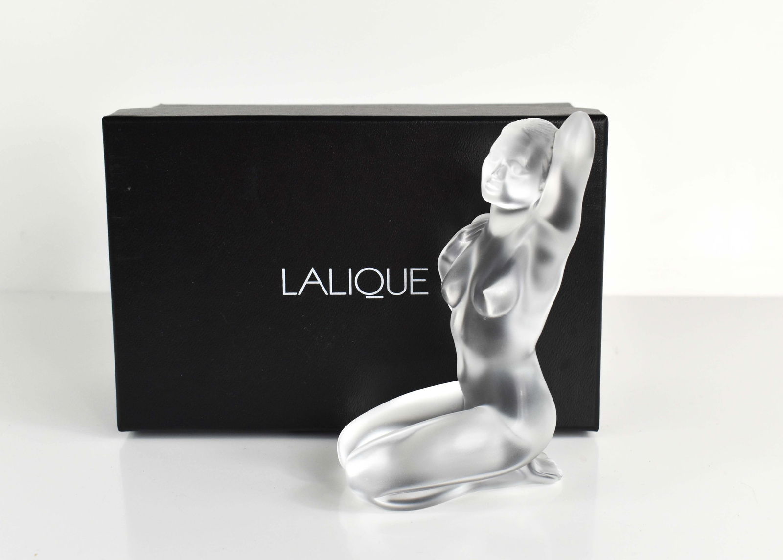 Petite Nue Aphrodite, A Lalique Frosted Clear Crystal Figurine, Signed, Boxed: Petite Nue Aphrodite, A Lalique Frosted Clear Crystal Figurine, Signed. Condition: Like Brand new. H 4.88" x L 2.87" x W 1.85"