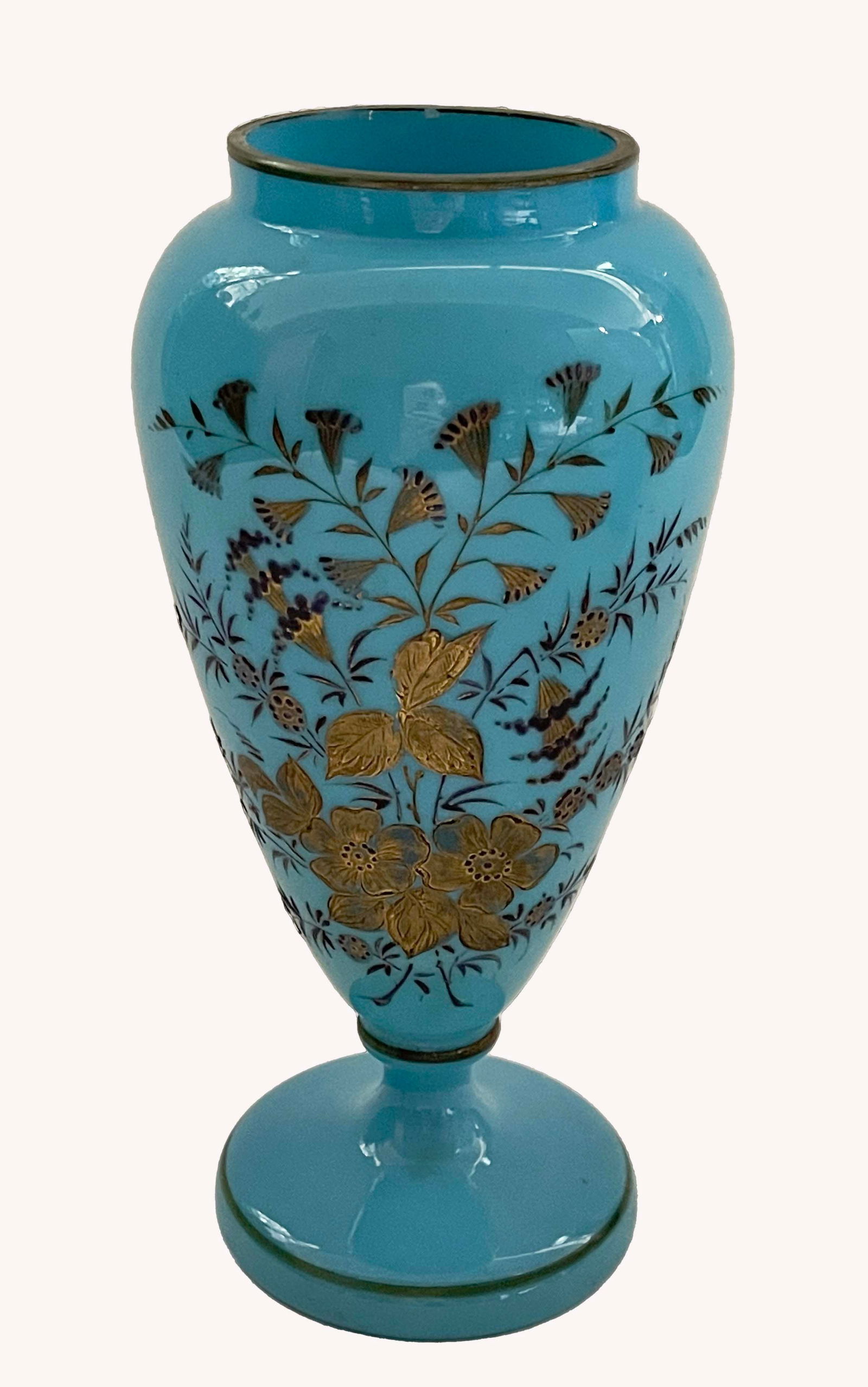 An Impressive 19th C. French Baccarat Hand Painted Opaline Glass Vase - 2
