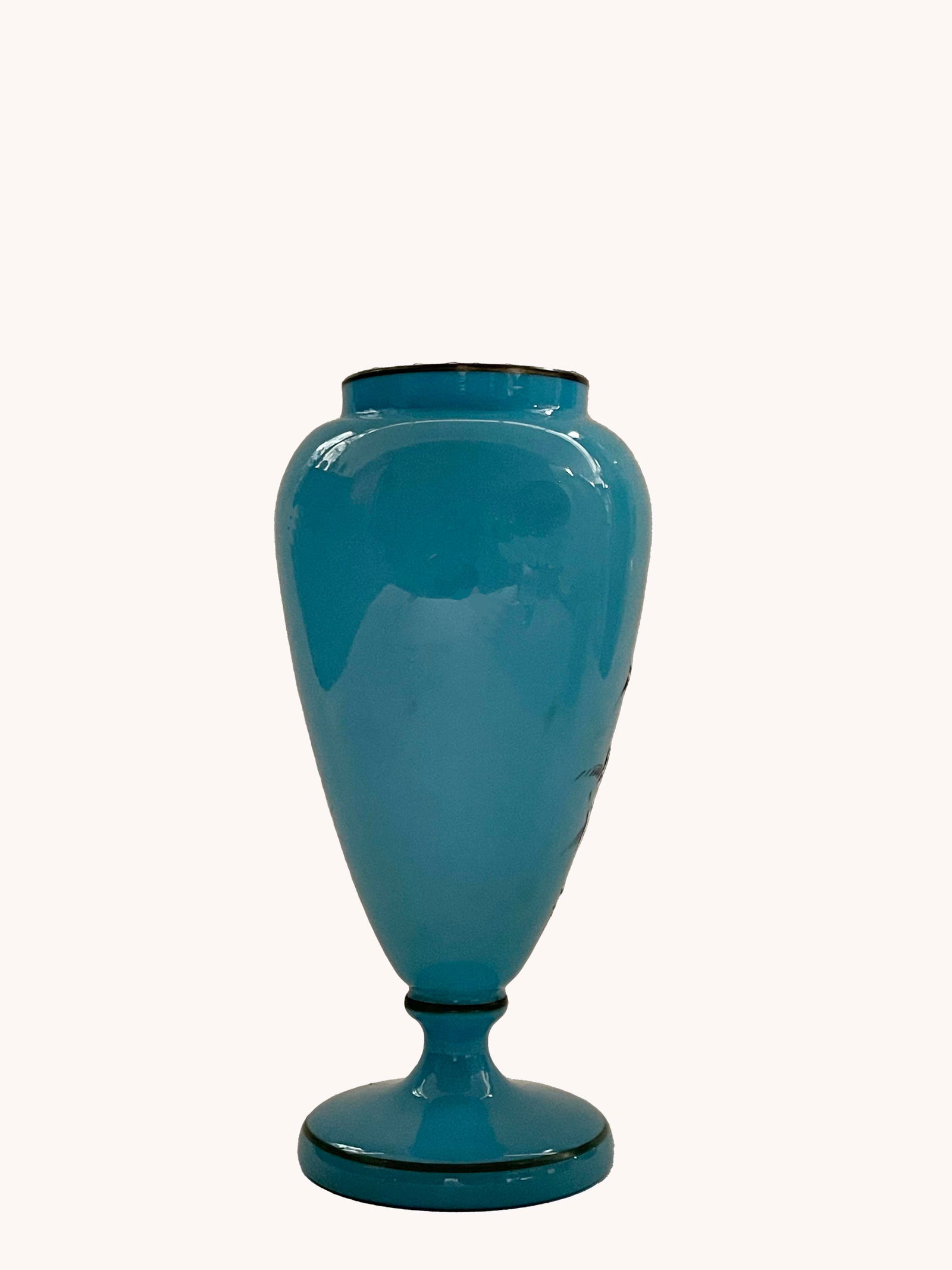 An Impressive 19th C. French Baccarat Hand Painted Opaline Glass Vase - 3