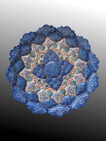A Persian Hand Painted Enamel Art (Mina-Kari) Decorative Wall Plate