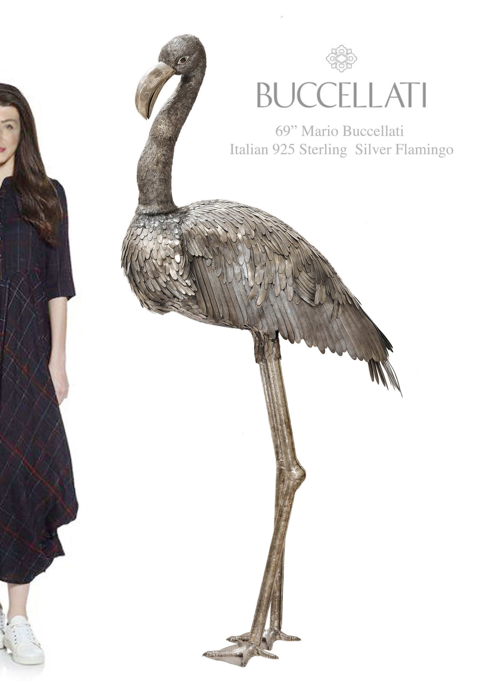 A Monumental Italian Mario Buccellati 925 Sterling Silver Flamingo (1 of 1)
