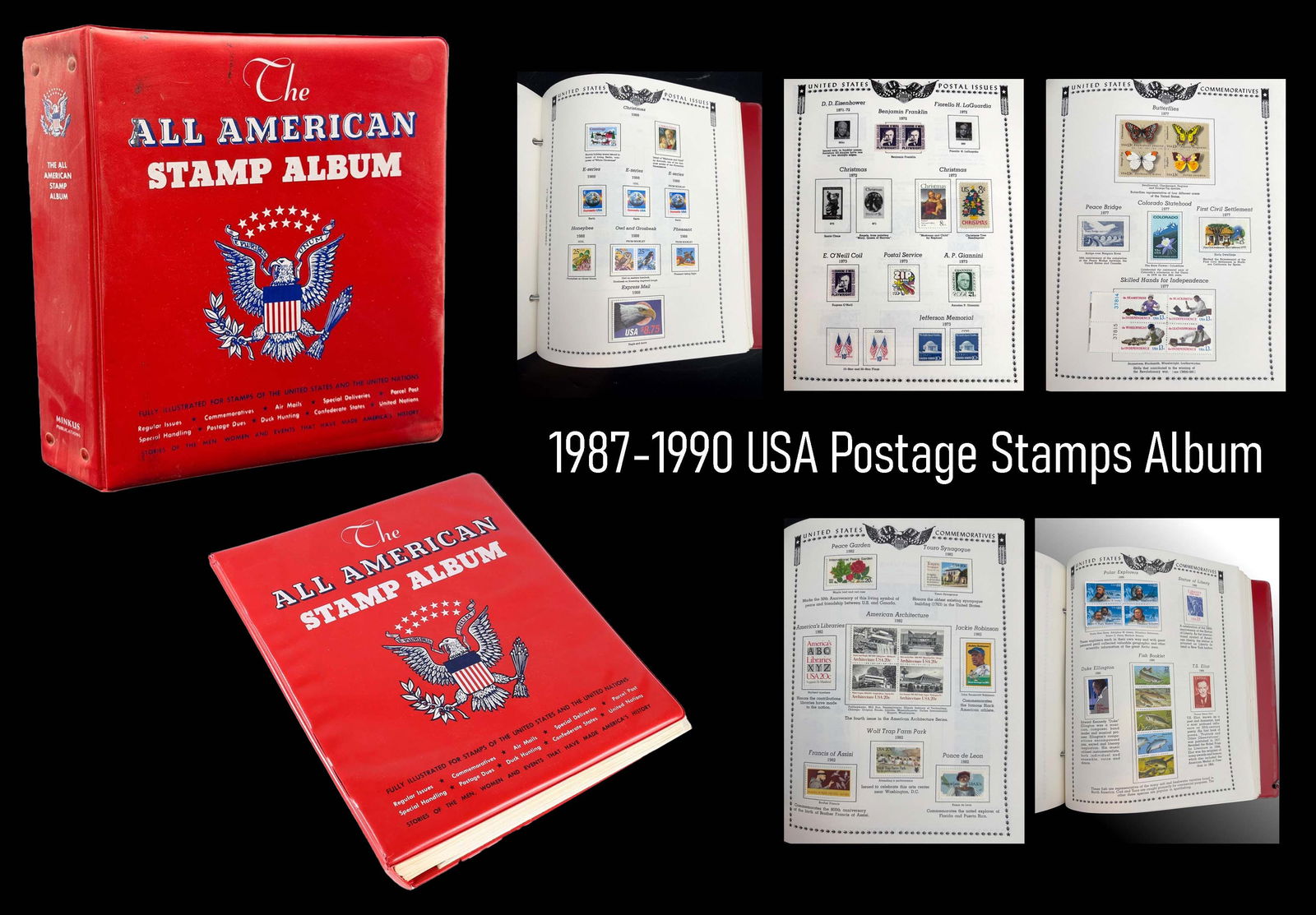1979-1983 USA Postage Stamps Album: 1979-1983 USA Postage Stamps Album (The All American Stamp Album), Album size: 11.5" x 10"