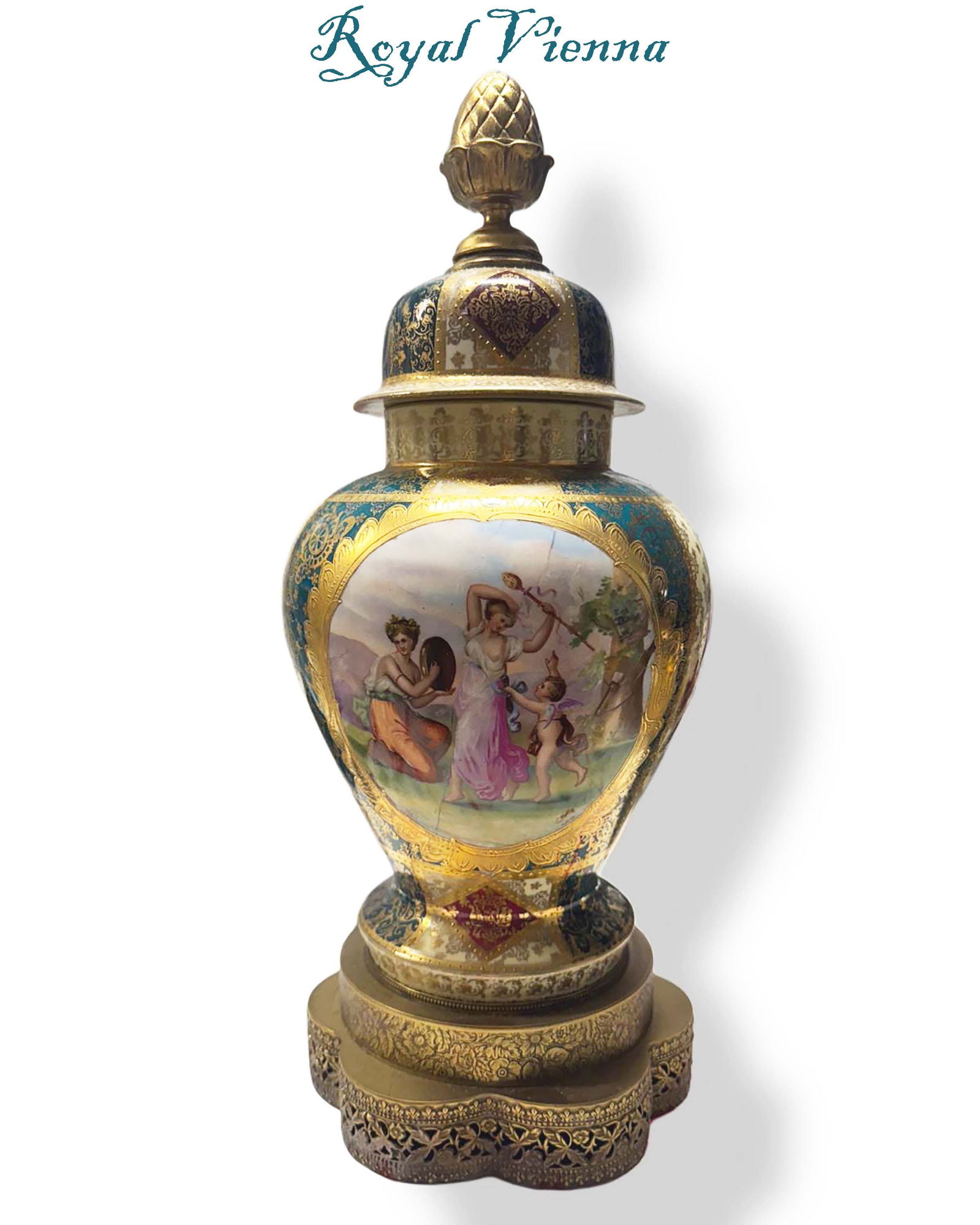 An Austrian Royal Vienna Porcelain Vase, Hallmarked (1 of 7)