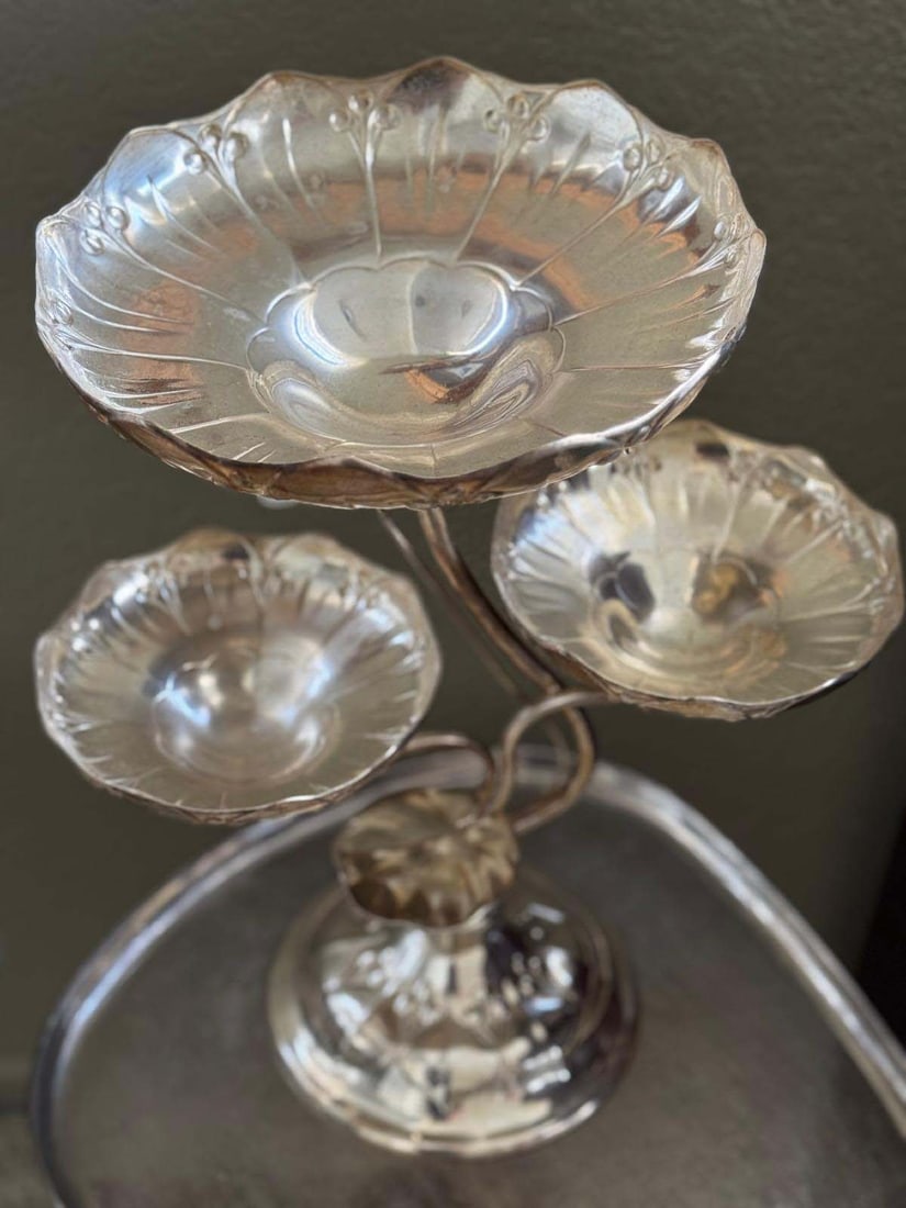 A Silver-Plate Epergne Centerpiece - 5