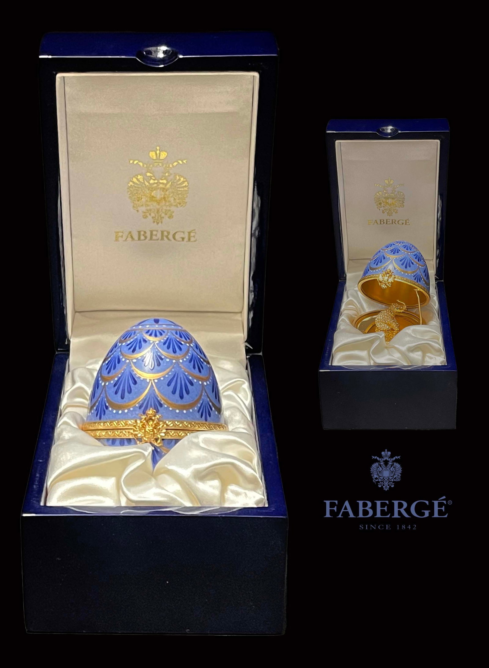 A Faberge Imperial Bronze Limoges Porcelain Elephant Egg, Limited Edition, Boxed: A Faberge Imperial Bronze Limoges Porcelain Elephant Egg, Limited Edition, Hallmarked & Numbered #613, Boxed. 3" H x 2.5"