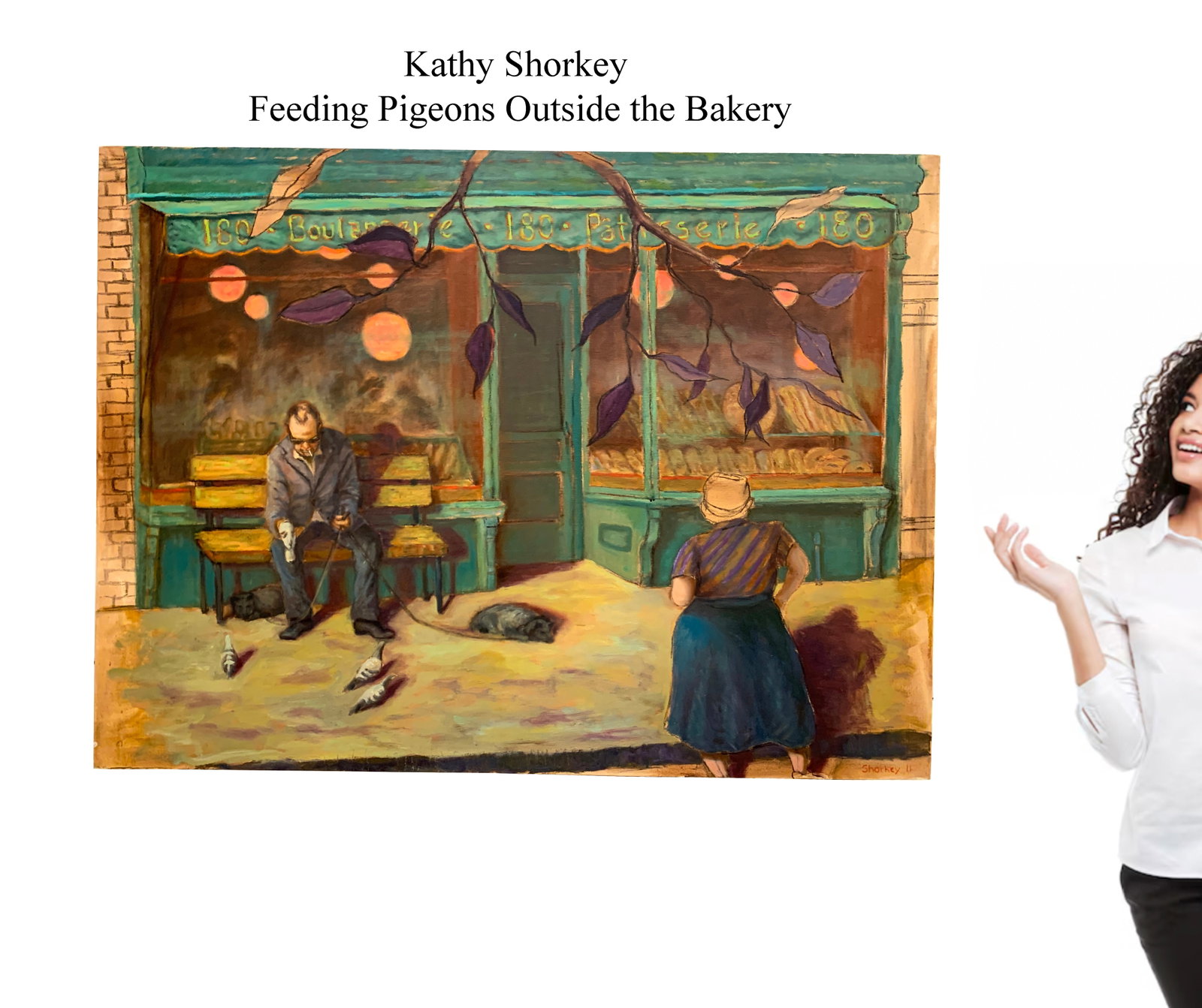 Birds Feeding , A Contemporary Kathy Shorkey Signed Oil on Canvas Painting (1 of 5)
