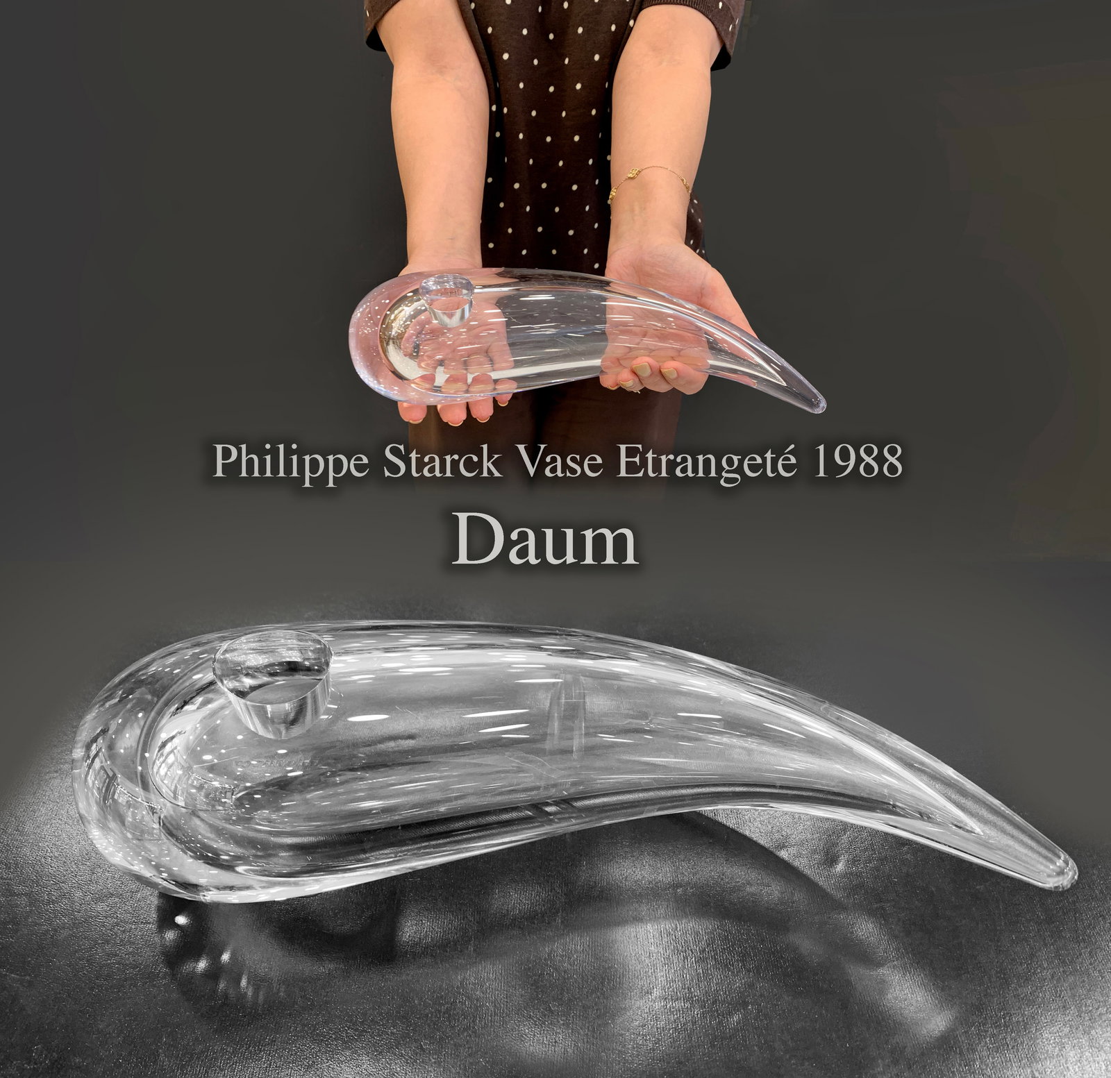 A French DAUM Etrangete Crystal Vase, Hallmarked & Signed by Artist (1 of 4)