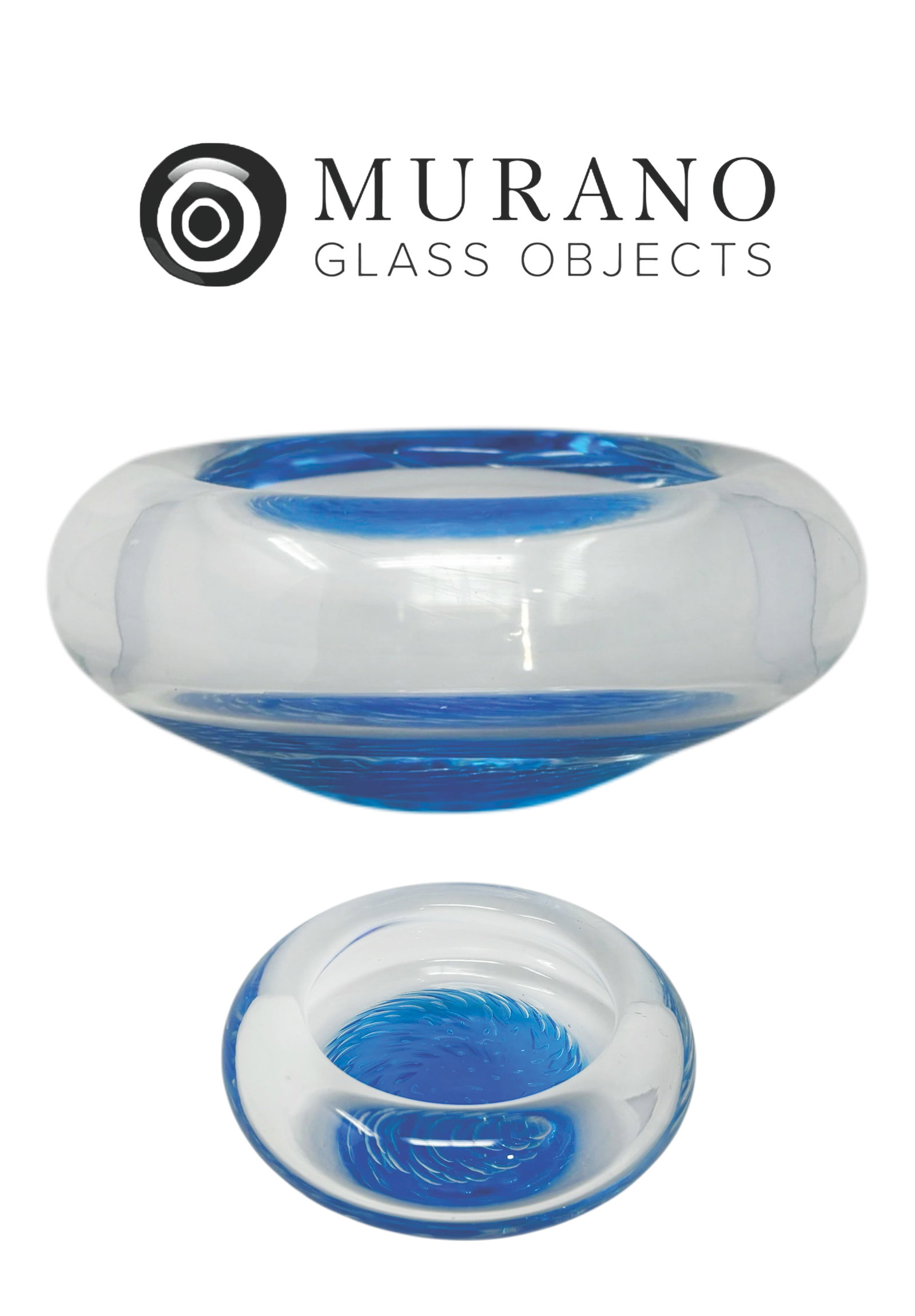 An Italian Murano Swirl Blue Atoll Votive Art Glass Bowl/Candle Tealight Holder: An Italian Murano Inspired Swirl Blue Atoll Votive Art Glass Bowl/Candle Tealight Holder. D 4"