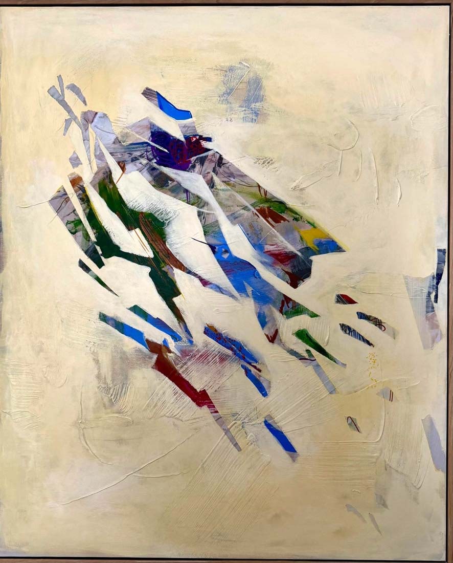 A Contemporary Modern Acrylic Painting On Canvas: A Contemporary Modern Acrylic Painting On Canvas. 33" x 27". Note: This painting is related to item #154P.