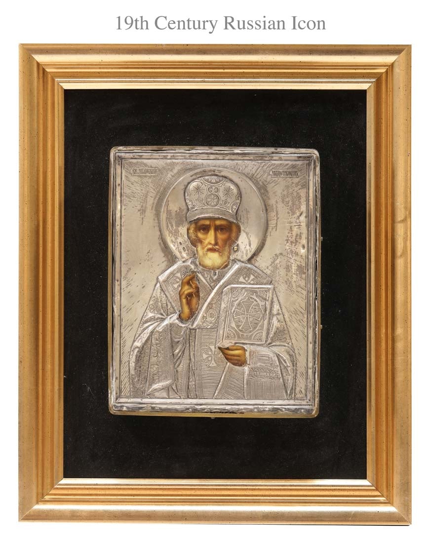 19th Century Russian Silver Framed Icon (1 of 1)