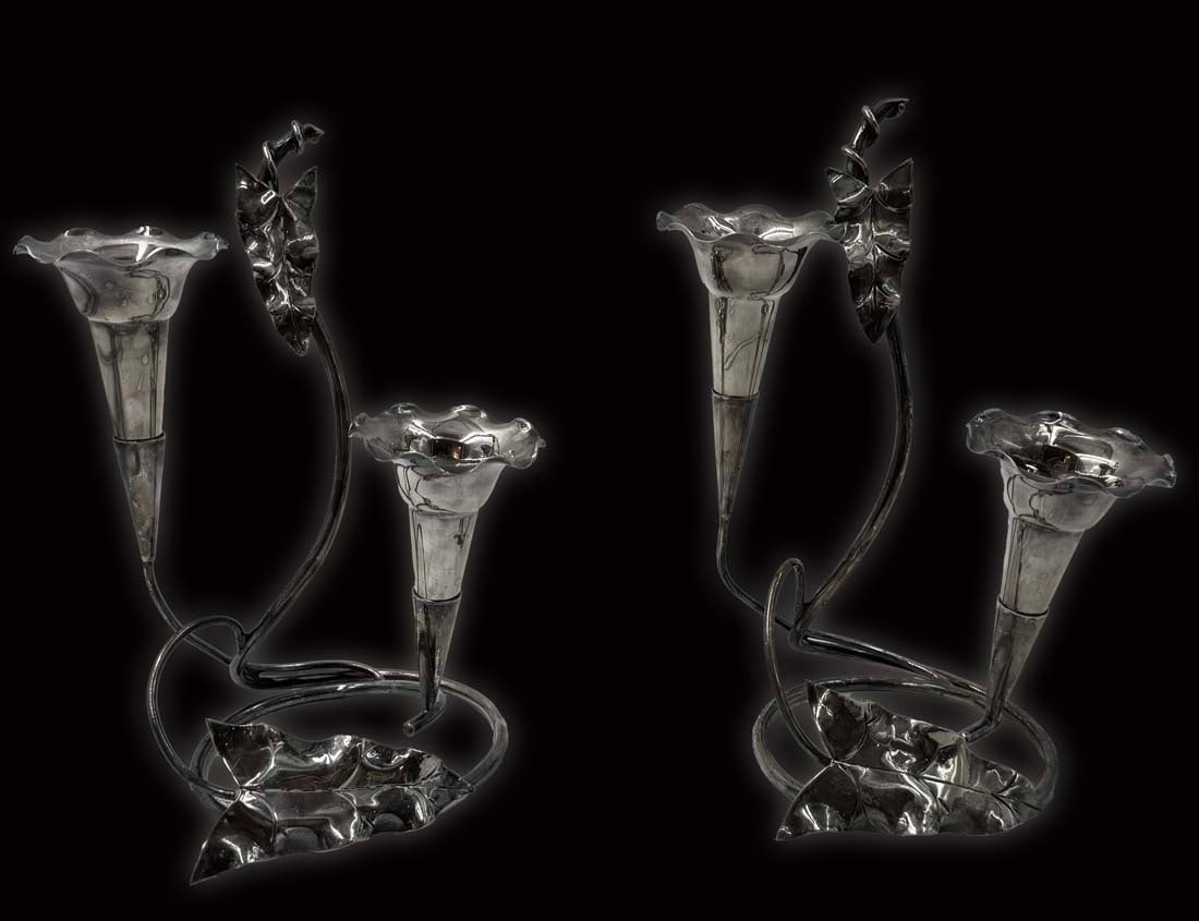 A Pair Of Silver-Plate Candelabras (1 of 6)