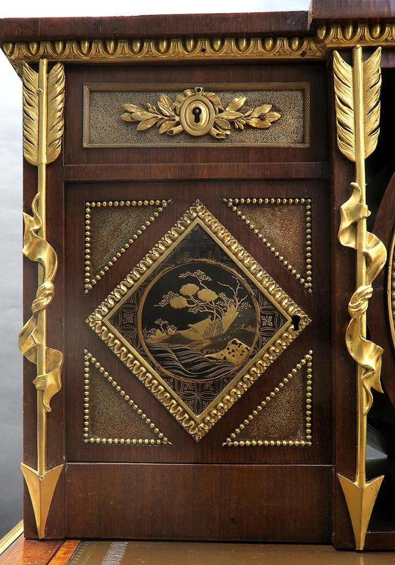 19th C. Bonheur du Jour Bronze & Japanese Lacquer-Mounted Mahogany Cabinet Desk By Alfred Beurdeley - 9
