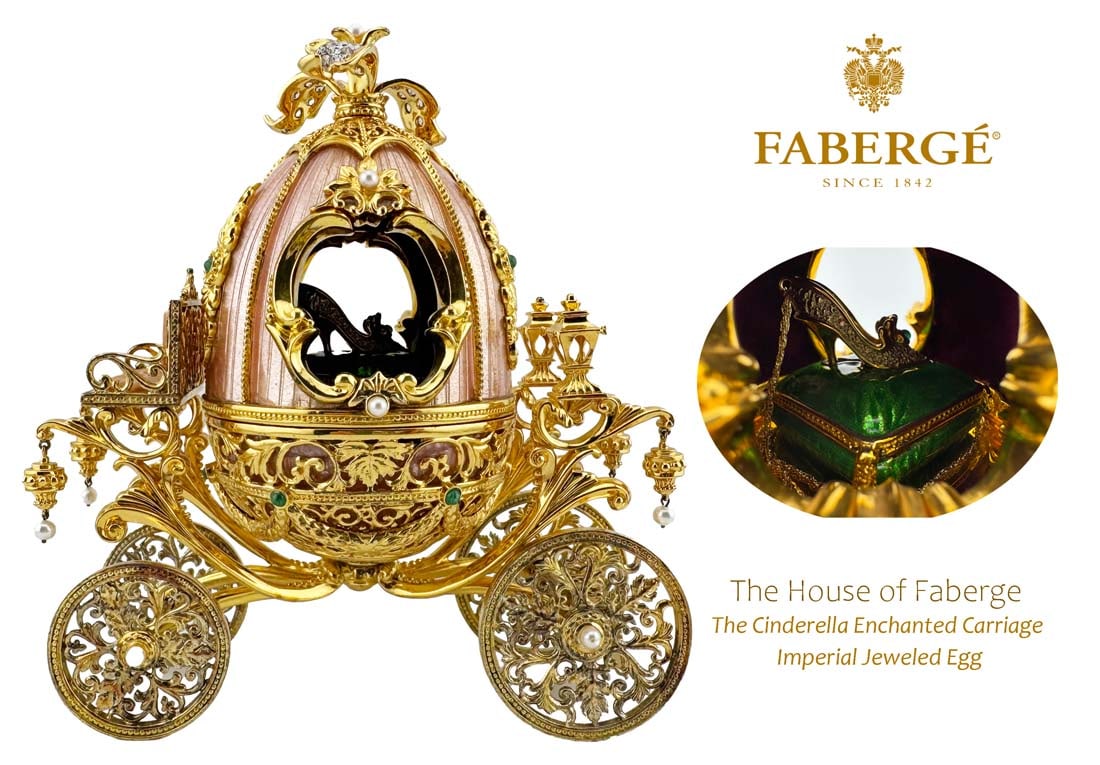 The House of Faberge The Cinderella Enchanted Carriage Imperial Jeweled Egg/Music box (1 of 19)