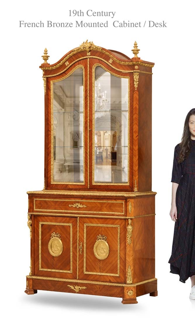 19th Century French Bronze Mounted Desk Cabinet (1 of 1)