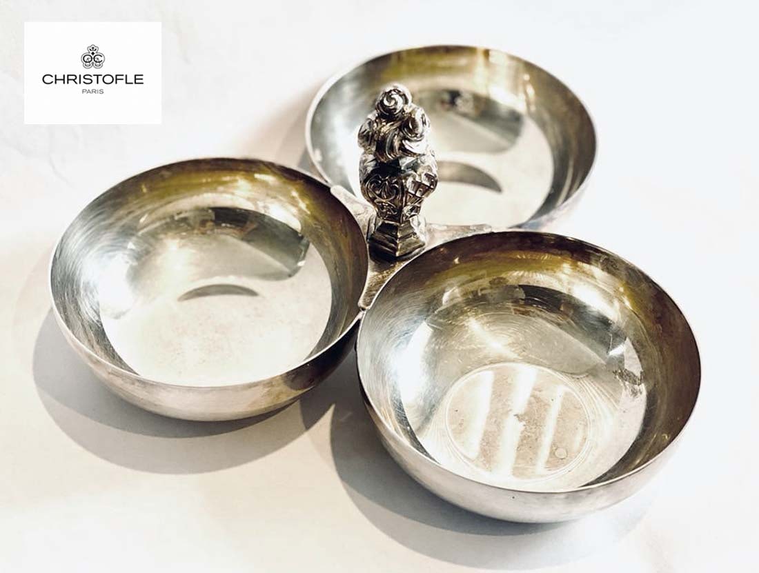 A French Christofle Silver plated Three Compartments Candy Dish, Hallmarked (1 of 5)