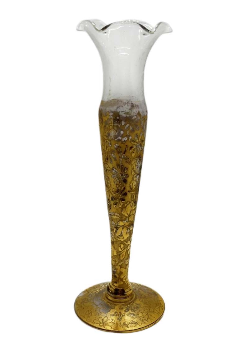 A Gilt Floral Glass Bud Vase (1 of 3)