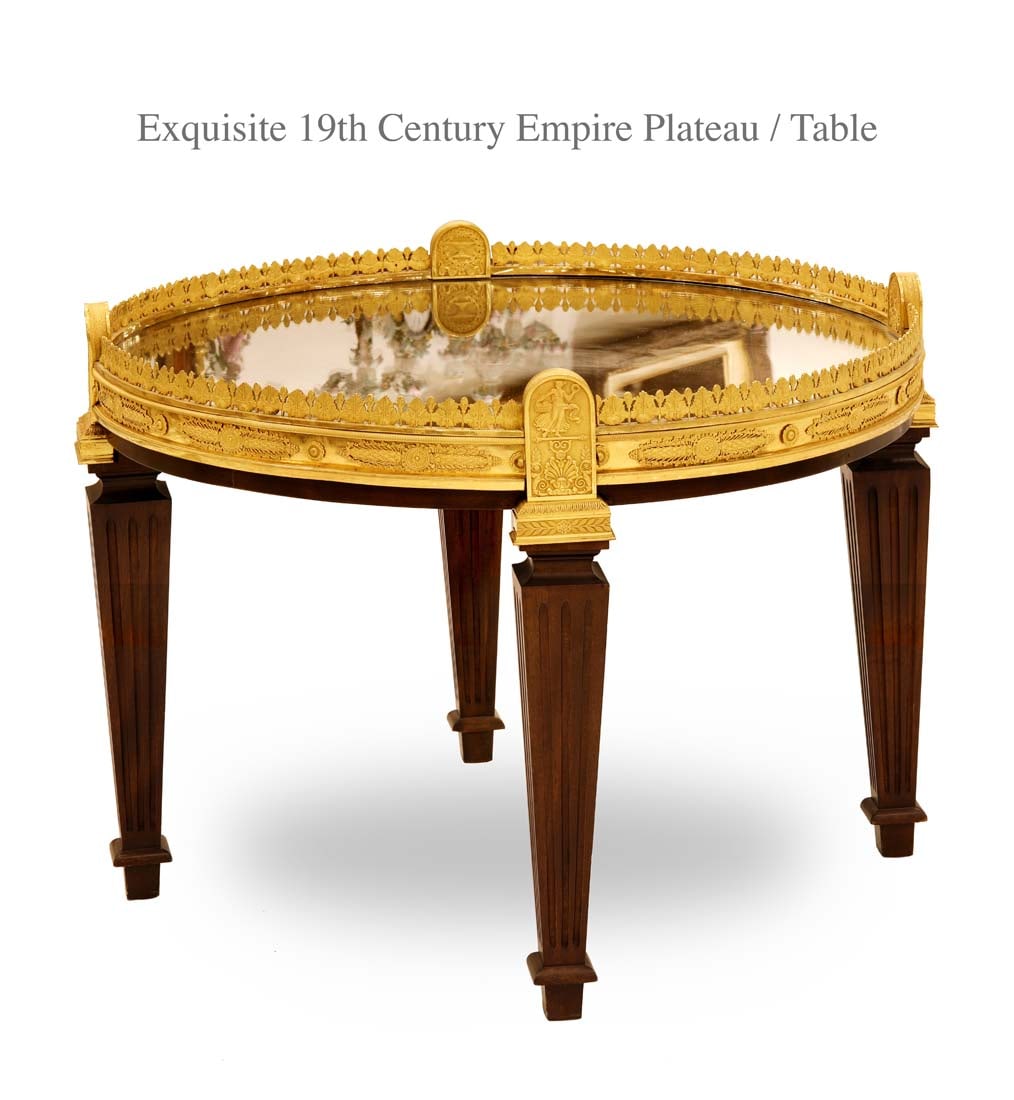 An Exquisite 19th C. French Empire Bronze Plateau/Table (1 of 1)