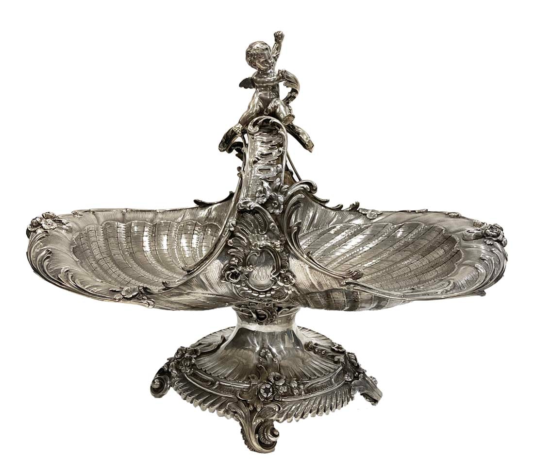 A Large 19th C. German Silver 800 Figural Centerpiece (1 of 12)