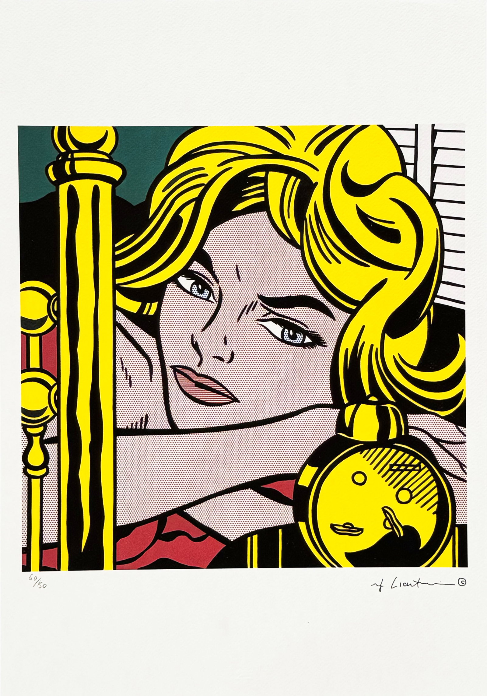 ROY LICHTENSTEIN's Blonde, A Limited Edition Lithography Print: Blonde, A Roy Lichtenstein Signed Limited Edition Original Lithograph print. Signed in print plate. Hand numbered #60/150. Dry Stamp of the Publisher STYRIA STUDIO, Stamp Castelli Graphics New York on