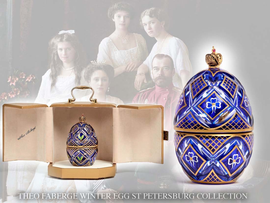A Vintage Theo Faberge St. Petersburgh Collection Limited Edition Winter Egg, Boxed (1 of 3)