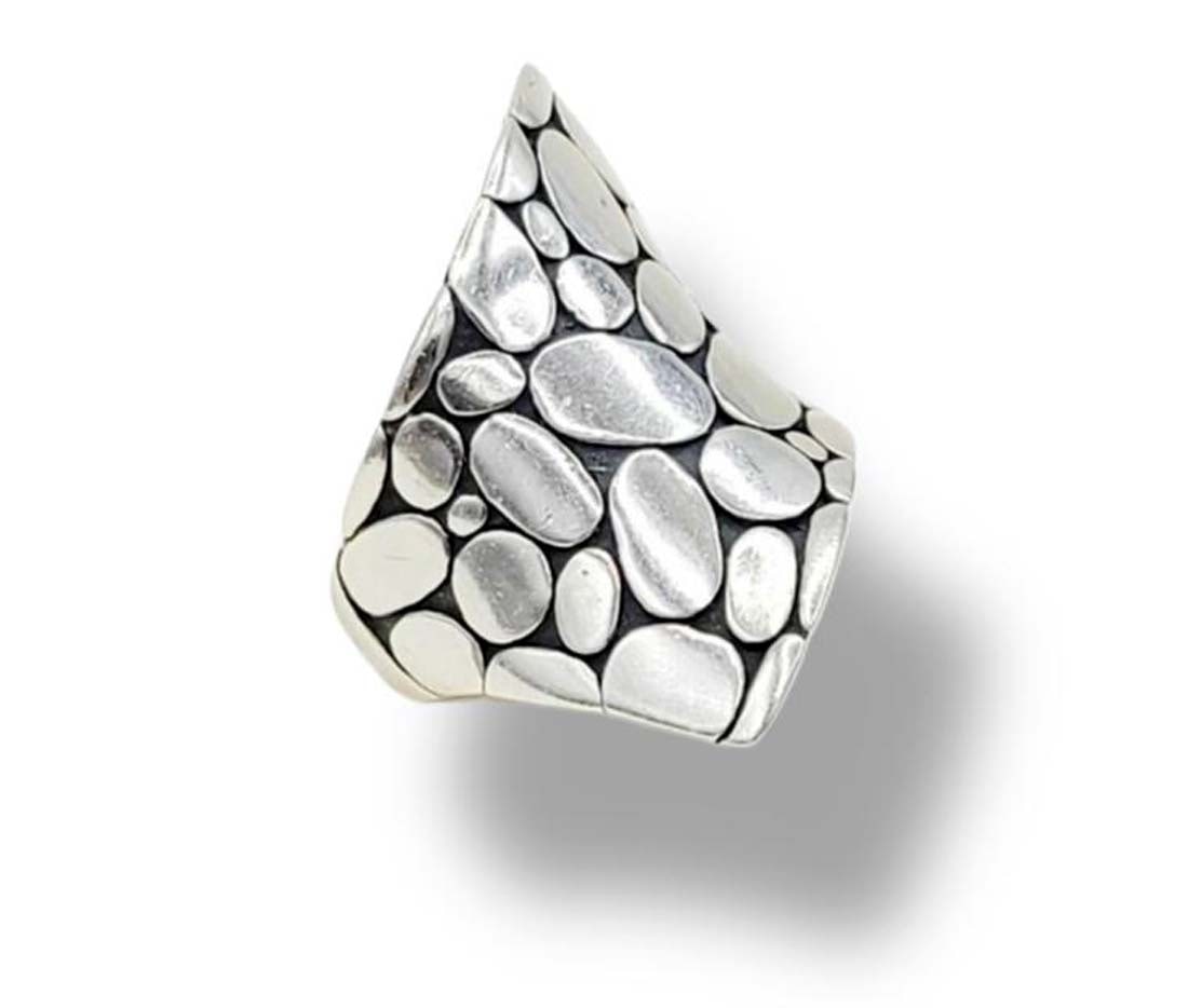 A John Hardy Kali Contour Pebble Silver Ring - 3