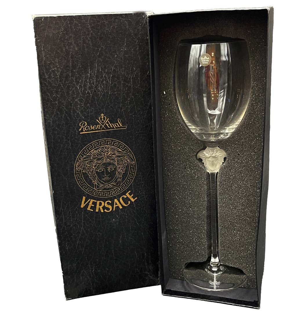 MEDUSA LUMIERE, A VERSACE WATER GOBLET / WINE GLASS BY ROSENTHAL (1 of 7)