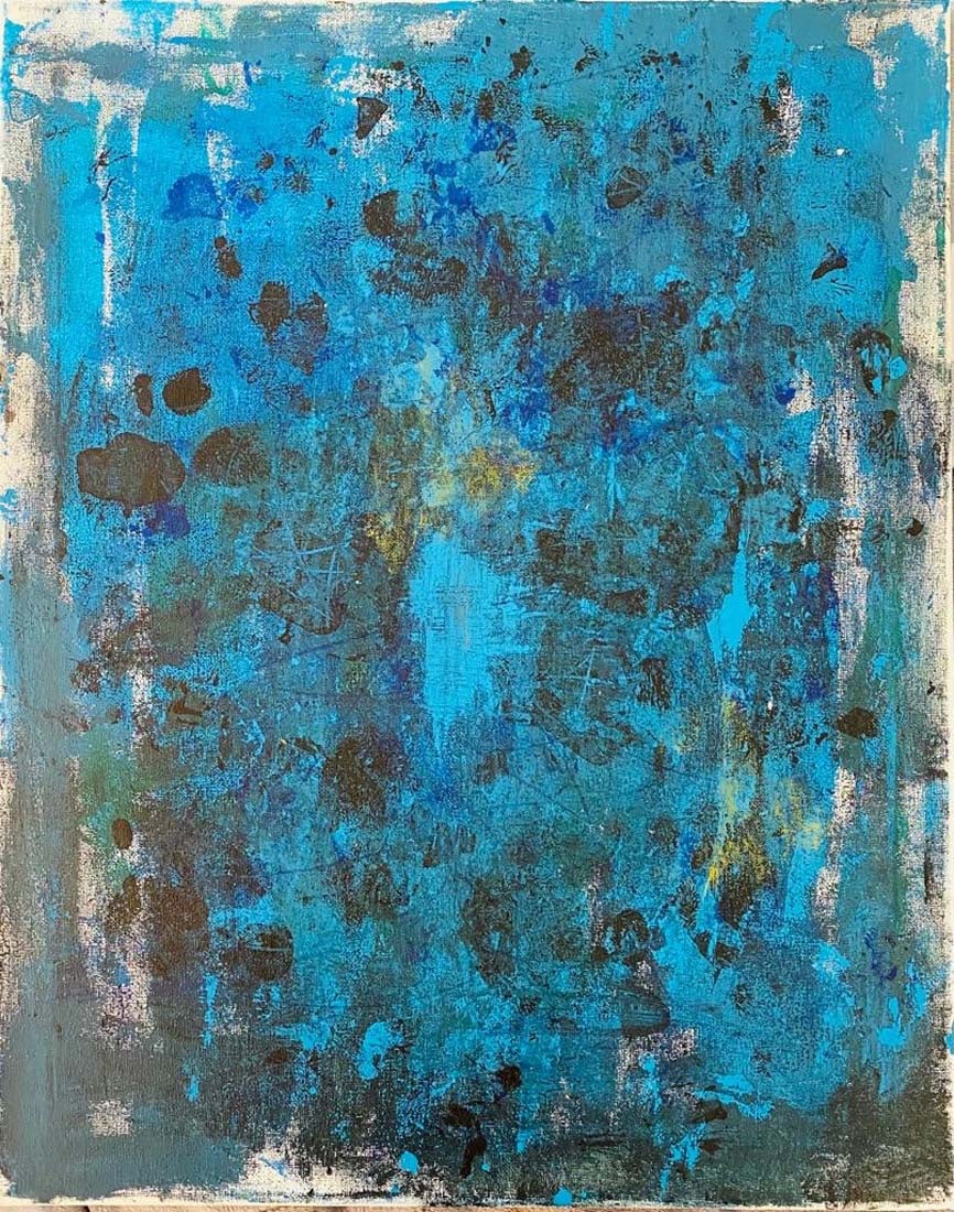 An Acrylic Abstract Painting On Canvas (1 of 2)