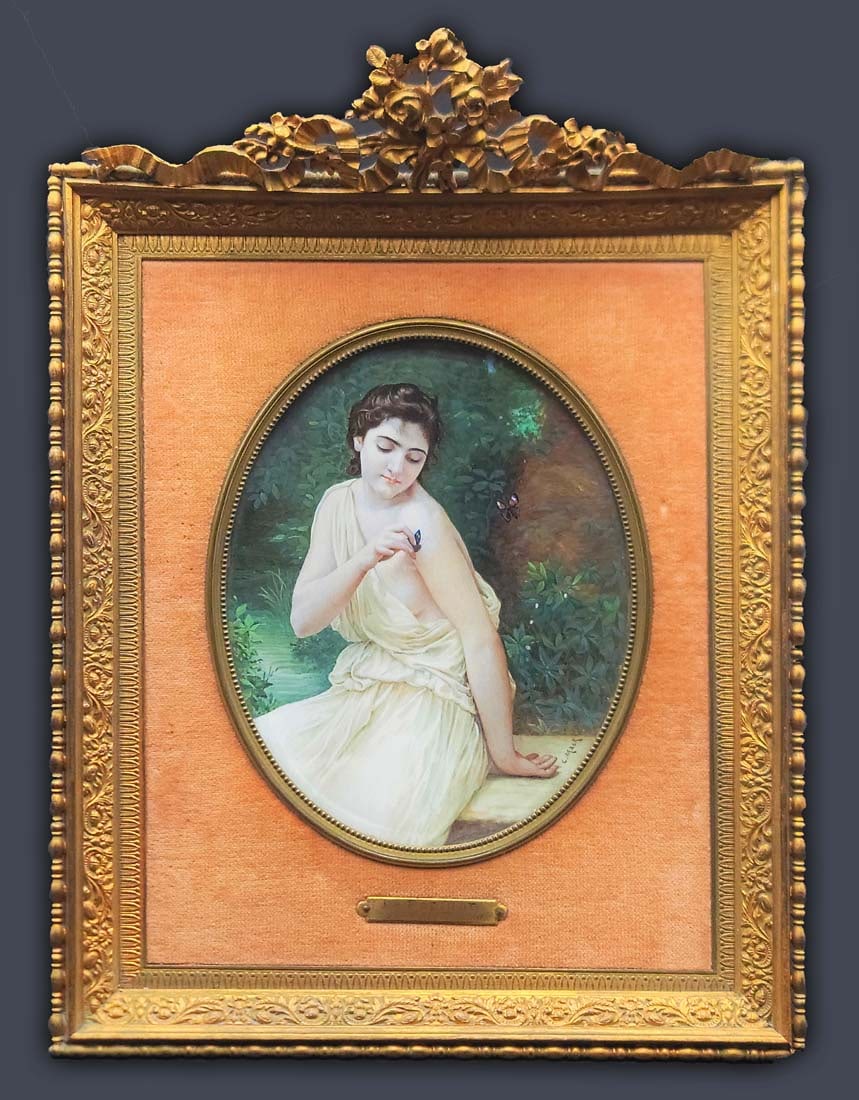 19th C. Watercolor Framed Painting, C.Mack Signed: 19th C. Watercolor Framed Painting, C.Mack Signed. H 10.5" x 7.78"