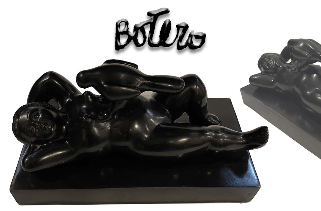 Leda & Bird, A FERNANDO BOTERO Bronze Statue, Signed & Numbered: Leda & Bird, A FERNANDO BOTERO Bronze Statue, Signed, Limited Edition NUMBERED: 1/6. 13" x 6.75" x H x 7"