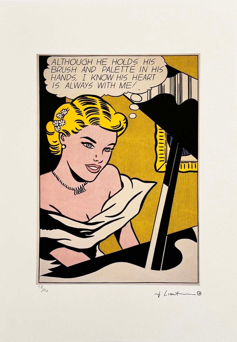ROY LICHTENSTEIN's Girl At The 19, A Limited Edition Lithography Print (1 of 5)