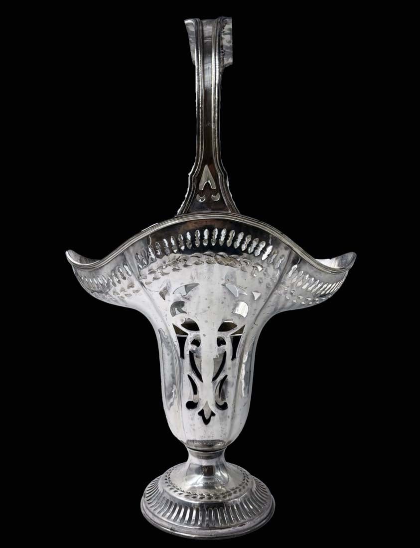 An Antique Continental Silver-plated Vase: A Continental Silver-plated Vase. H 22"